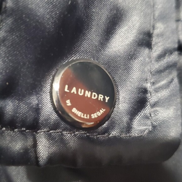 LAUNDRY by Shelli Segal Black Satin Down Cloud Quilted Puffer Coat - Picture 11 of 15